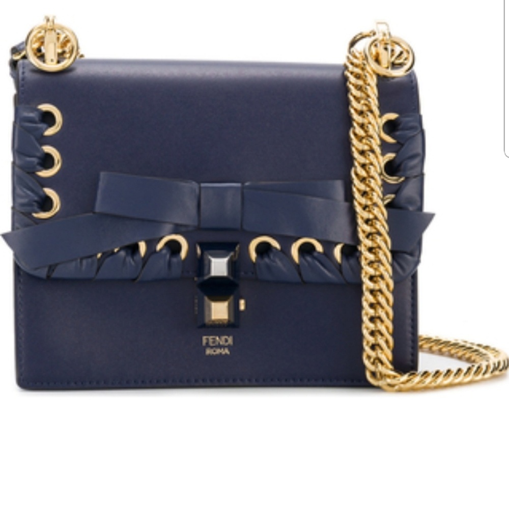AUTHENTIC FENDI KAN I WOVEN SHOULDER BAG
